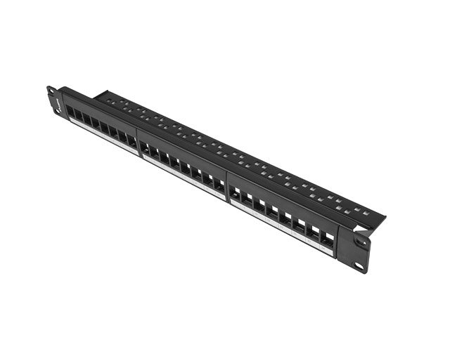 Patch Panel Lanberg 24 Puertos 1u Rack 19 Para Modulos Keystone Negro