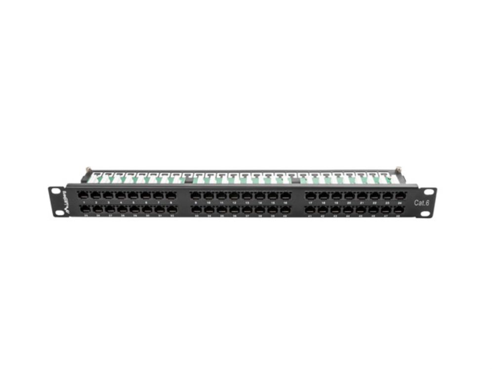 Patch Panel Lanberg 48 Puertos 1u 19 Cat6 Negro