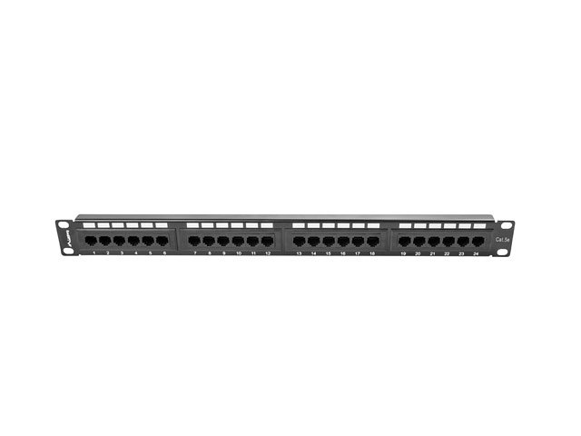 Patch Panel Lanberg Cat5e Utp 24 Puertos 1u Rack 19 Negro