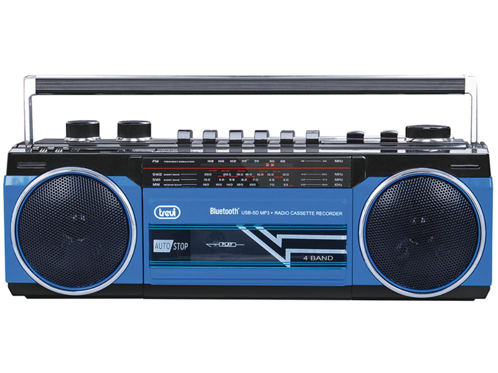 Radio Grabadora Portatil Usb Sd Bluetooth Cassette Trevi Rr 501 Bt Azul