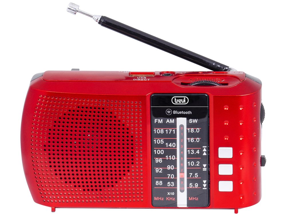 Radio Portatil Multibanda Bluetooth Usb Micro Sd Trevi Ra 7f20 Bt Rojo