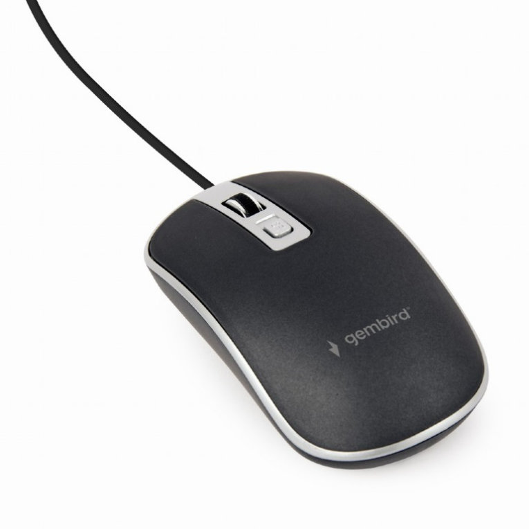 Raton Gembird Wired Optical Mouse Usb Black Silver