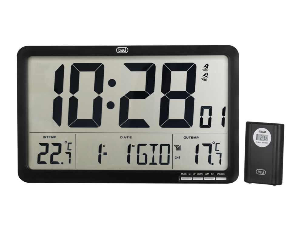 Reloj De Pared Digital Radiocontrolado Con Sensor Externo Trevi Om 3560 Rc