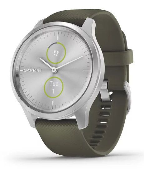 Smartwatch Garmin Vivomove Style Silver Moss Green Silicone