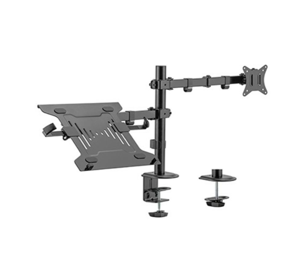 Soporte De Mesa Gembird Ajust Con Brazo Para Monitor Y Bandeja Para Portatil