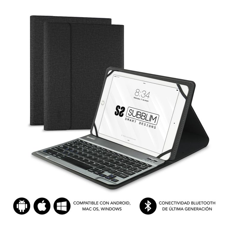 SUBBLIM Funda con Teclado KEYTAB PRO BL