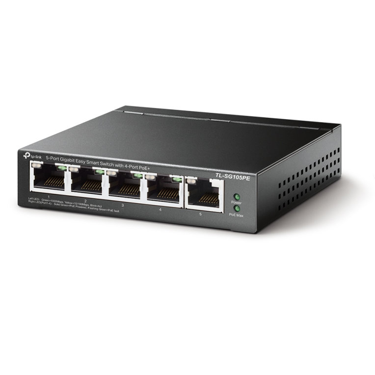 SWITCH TP LINK 5 PORT GIGABIT EASY SMART 4 PORT POE