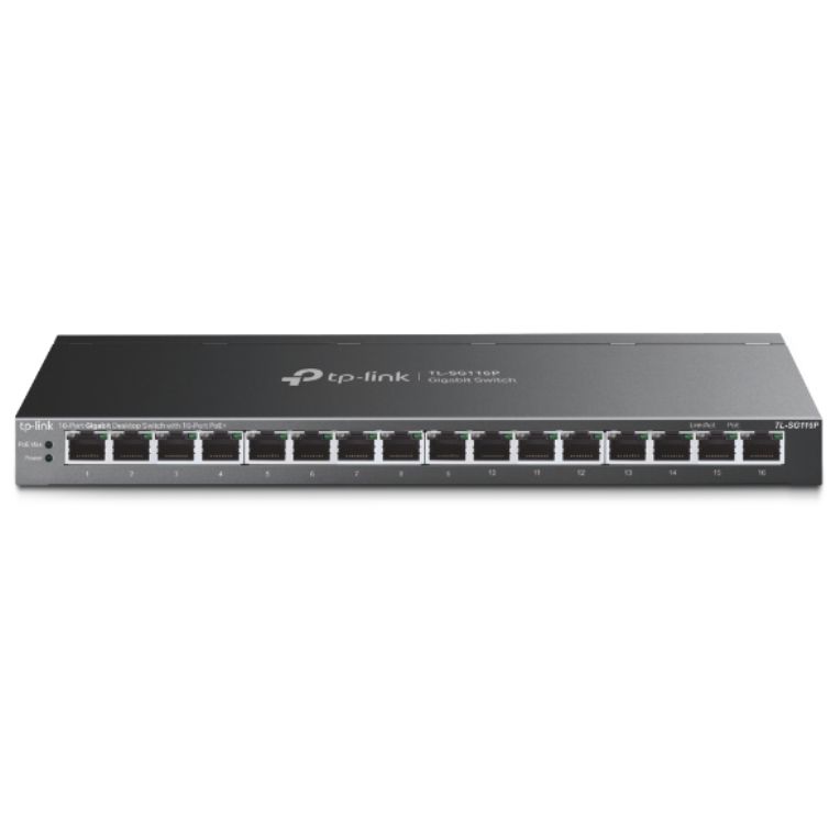 Switch Tp Link Tl Sg116p 16 Puertos Poe