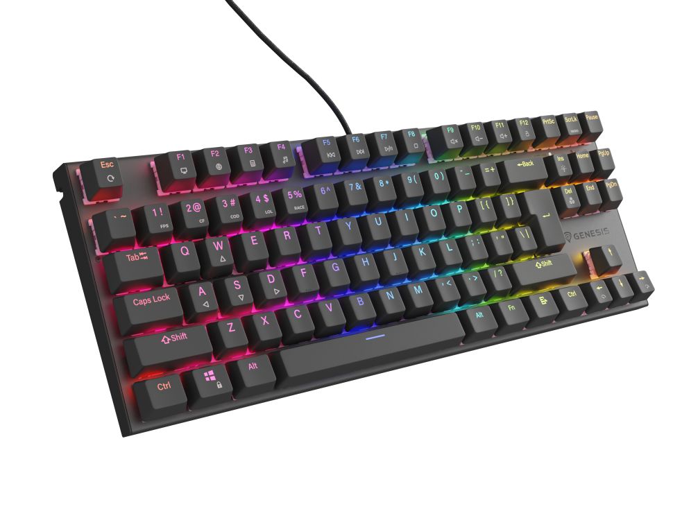 Teclado Gaming Genesis Thor 303 Tkl Rgb Neg Mecanic Switch Peach Silen Hot Swap