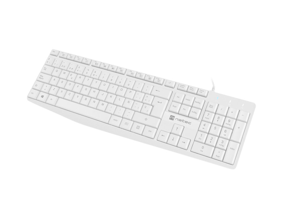 Teclado Natec Nautilus Slim Layout Espanol Blanco