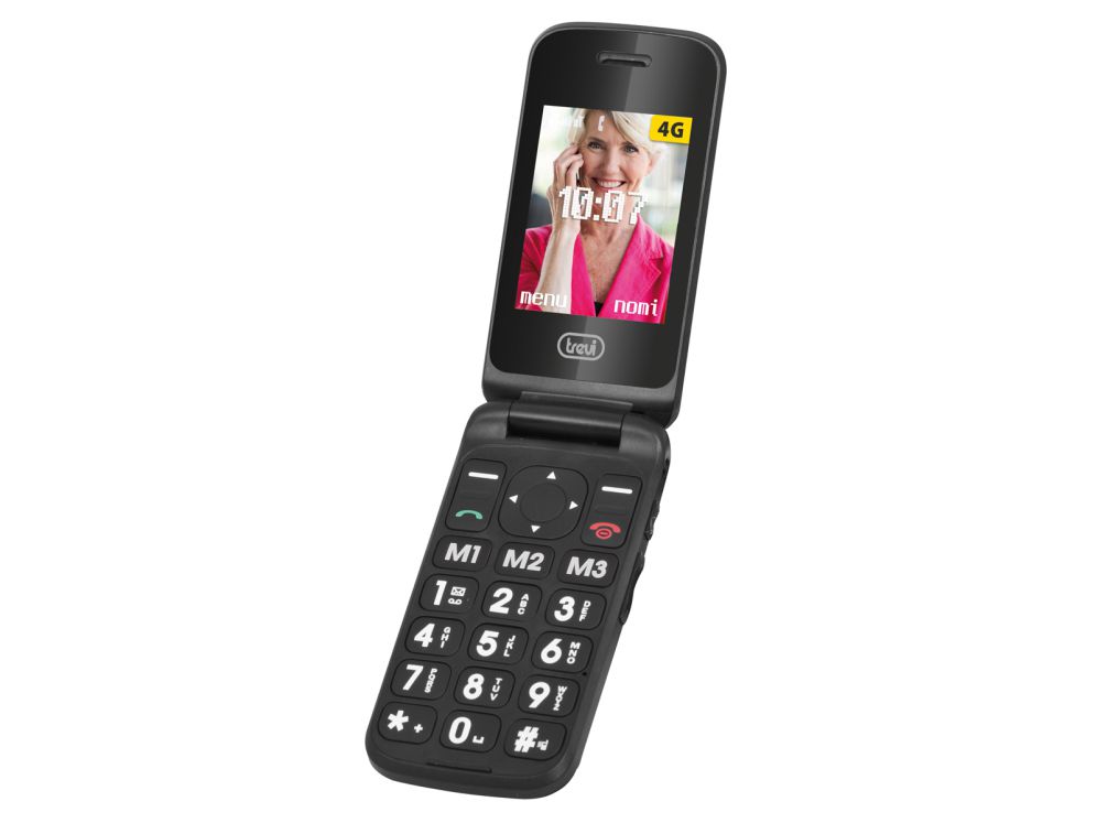TREVI FLEX PLUS 90 4G FLIP SENIOR PHONE DUAL SCREEN BLACK