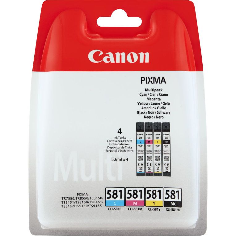 Tinta Canon Cli581 Pack De 4