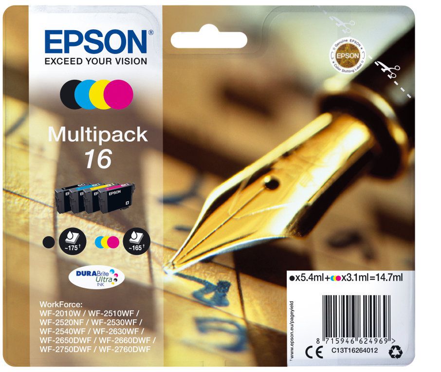 Tinta Epson Durabrite 16 Multipack Wf2010w 2510wf 2520nf 2530wf 2540wf