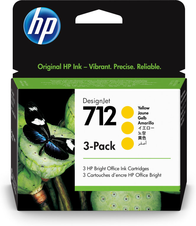 Tinta Hp 712 Pack 3 Amarillo