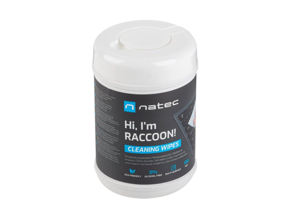 Toallitas Limpiadoras Natec Racoon 10x10 Cm Pack 100 Uds