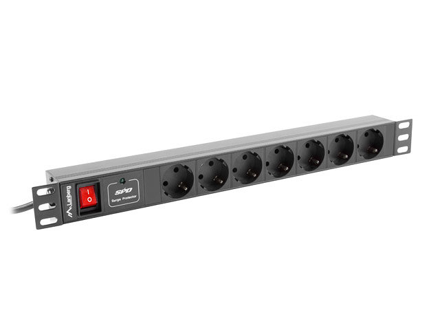 Unidad Distribucion Alimentacion Lanberg 1u 16a Rack 19 7x Socket Negro 2m