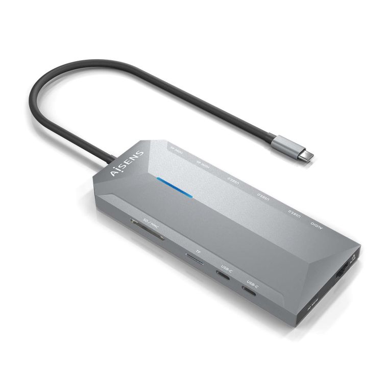 Usb C Dock Aisens 12 En 1 2xhdmi 1xrj45 3xusb A 2xusb C 1xusb C Audio 15cm