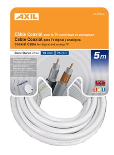 Cable Coaxial Engel 5m Blanco Colgable