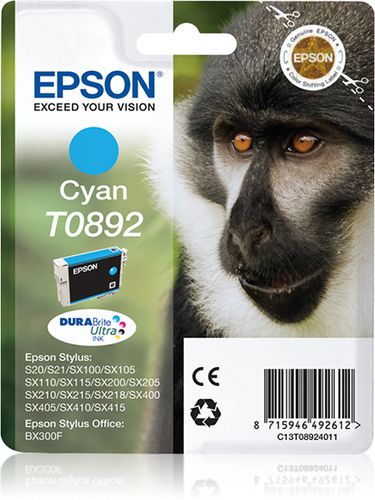 Epson Monkey Cartucho T0892 Cian Etiqueta Rf