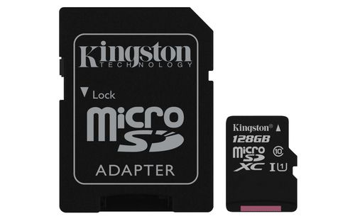 Kingston 128gb Microsdxc Canvas Select 80r Cl10 Uhs I Card