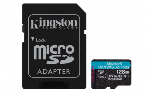 Kingston Microsdxc 128gb Canvas Go Plus 170r A2 U3 V30 Card Adaptador