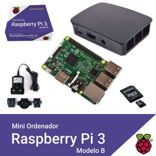 Kit Raspberry Pi 3 Modelo B  Caja Negra Gris