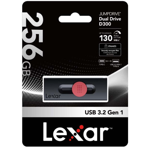 LEXAR 256GB DUAL TYPE C AND TYPE A USB