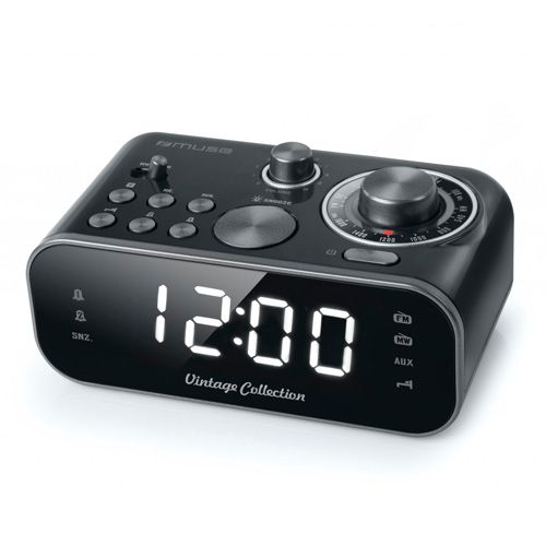 Muse Despertador Vintage Doble Alarma Color Negro M 18 Crb