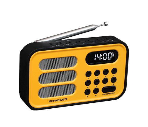 Radio Digital Schneider Handy Mini Amarillo