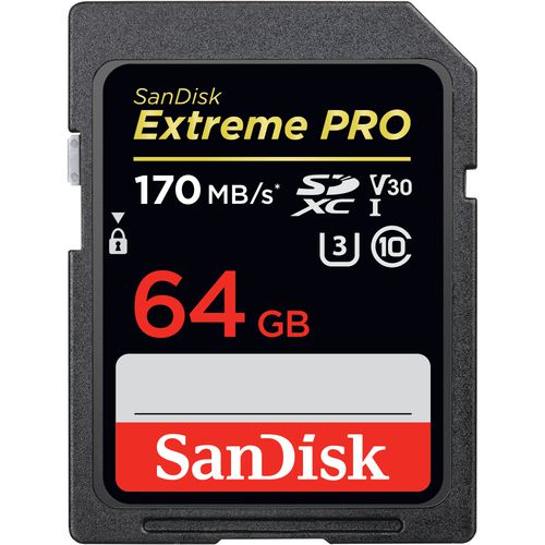 Sandisk Extreme Pro Sdxc Card 64gb 170mbs V30 Uhs I U3