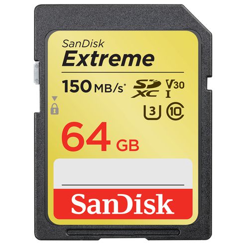 Sandisk Extreme Sdxc Card 64gb 150mbs V30 Uhs I U3