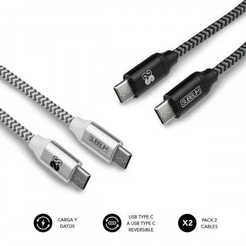 Subblim Pack 2 Cables Usb Tipo Usb C A U