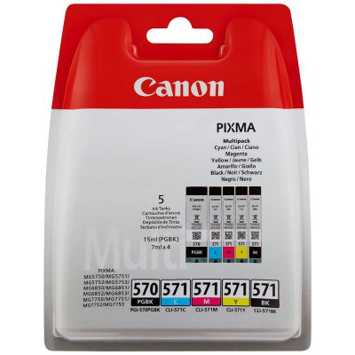 Canon Cli 571 Multipack 7ml 15ml Negro Cian Amarillo