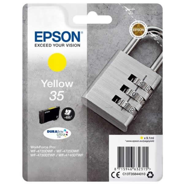 Epson Padlock Singlepack Yellow 35 Durabrite Ultra Ink