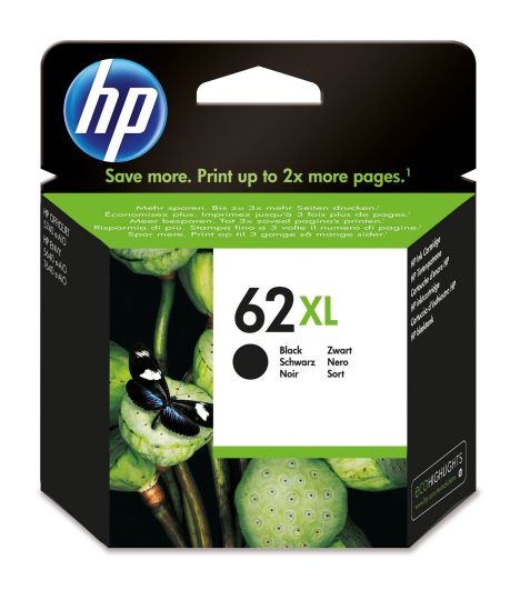 Hp Cartucho De Tinta Original 62xl De Alta Capacidad Negro