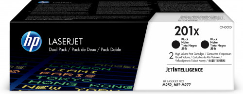 HP Paquete de 2 cartuchos de toner negro Originales LaserJet 201X de alta capacidad