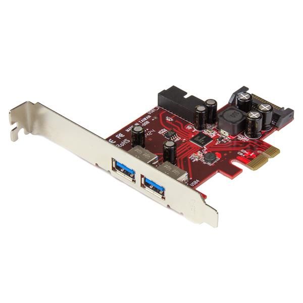 StarTechcom Adaptador tarjeta PCI Express de 2 puertos externos 2 internos USB 30 con alimentacion SATA