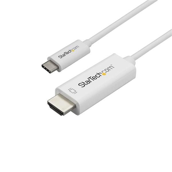 StarTechcom Cable Adaptador de 1m USB C a HDMI 4K 60Hz  Blanco  Cable USB Tipo C a HDMI  Cable Conversor de Video USBC