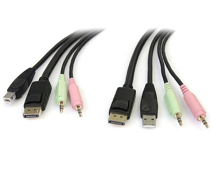 StarTechcom Cable Conmutador KVM USB DisplayPort 4 en 1 c