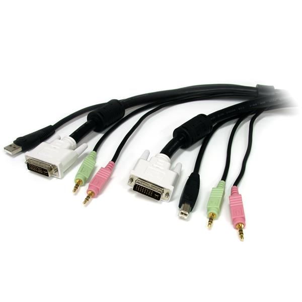 Startechcom Cable Kvm Usb Dvi 4 En 1 Con Audio Y Microfono