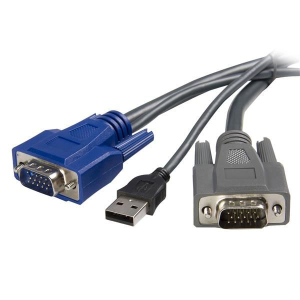 Startechcom Cable Kvm Ultra Thin Delgado De 3m Vga Usb Hd15 2 En 1 Para Uso En Conmutador Switch Kvm