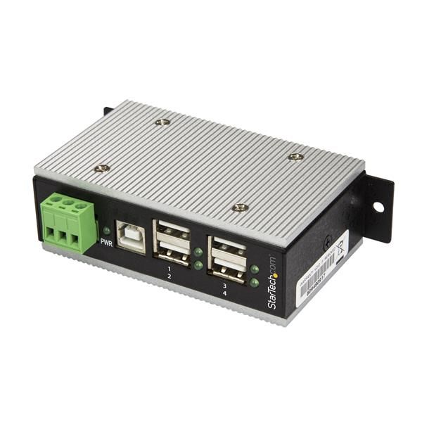 Startechcom Hub Concentrador Ladron Usb 20 De 4 Puertos Industrial  Con Proteccion De 15kv Contra Descargas