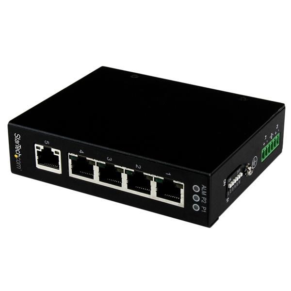 StarTechcom Switch Conmutador Industrial Ethernet Gigabit No Gestionado de 5 Puertos RJ45 de Montaje en Pared o Carril DIN