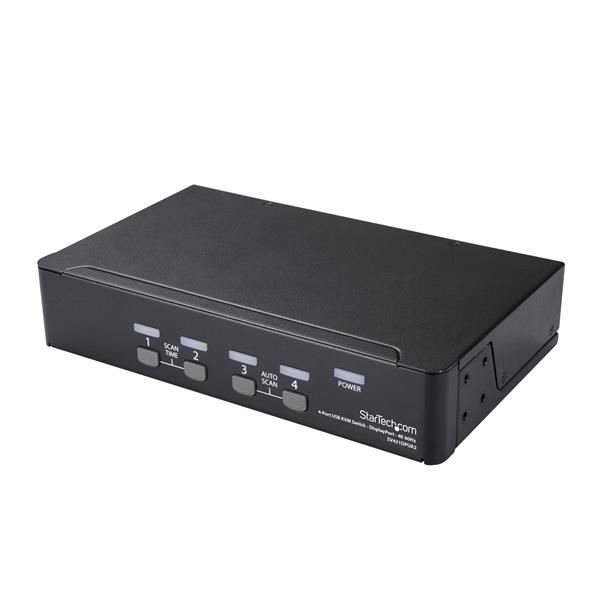 Startechcom Switch Conmutador Kvm De 4 Puertos Displayport De 4k 60hz  Kvm De 4 Puertos Dp