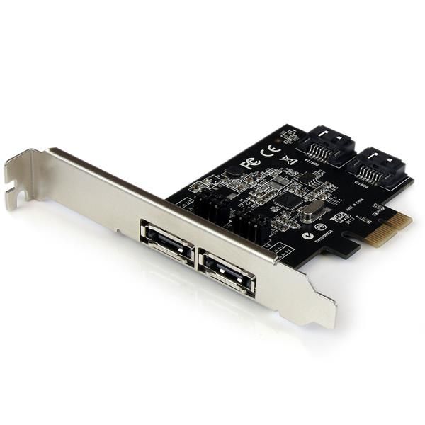 StarTechcom Tarjeta Adaptadora Controladora PCI Express PCIe 2 Puertos eSATA 2 Puertos SATA  SATA III  6Gbps