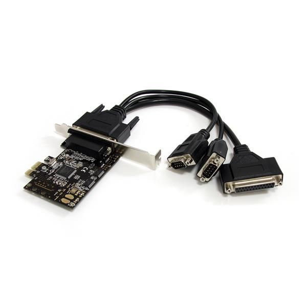 Startechcom Tarjeta Adaptadora Pci Express Pcie 2 Puertos Serie 1 Paralelo Con Cable Multiconector Rs232 Serial