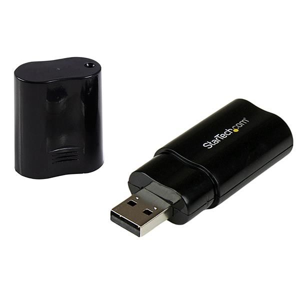 StarTechcom Tarjeta de Sonido Estereo USB Externa Adaptador Conversor  Negro