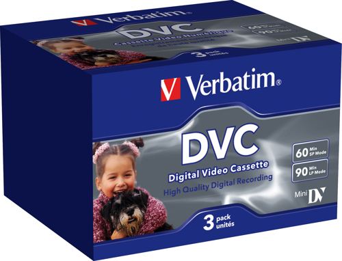 Verbatim Digital Video Cassette 60 Min  3pk