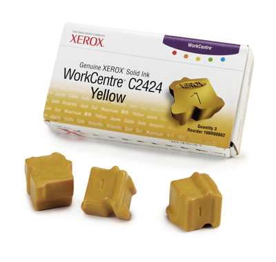 Xerox Tinta Solida Amarilla De Marca Xerox Para Workcentre C2424  3 Barras 