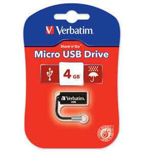 Verbatim Micro Usb Drive 4gb - Black